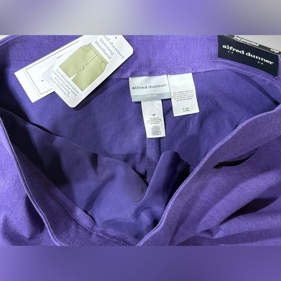 Alfred Dunner Allure Slimming Pants Petite 14P – Purple Stretch Pull-On - Picture 4 of 13